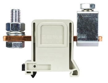 Клемма болтовая RFK 1 / 95 FMK S35 - Сильноточная болтовая клемма, тип фиксации провода: зажим-болт, номинальное сечение: 95 мм кв., 250A, 1000V, ширина: 32 мм, цвет: серый, тип монтажа: DIN 35