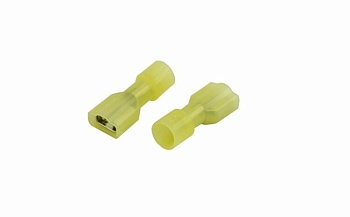 Клемма плоская полностью изолированная в нейлоне РПи-м(н) 6.0-(6.3)/РпИм-н 6-7-0,8 гнездо 6.6 мм, 4-6 мм2, желтый 08-0652