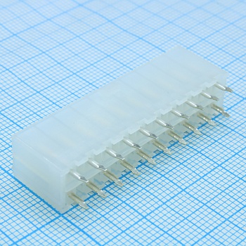 39281203 - Соединитель провод-плата HDR 20 контактов шаг 4.2мм монтаж в отверстие серия Mini-Fit Jr пакет