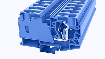 Проходная клемма WS35-01P-12 - Проходная клемма, тип фиксации провода: пружинный, номинальное сечение: 35 мм кв., 125A, 800V, ширина: 16 мм, цвет: синий, тип монтажа: DIN35