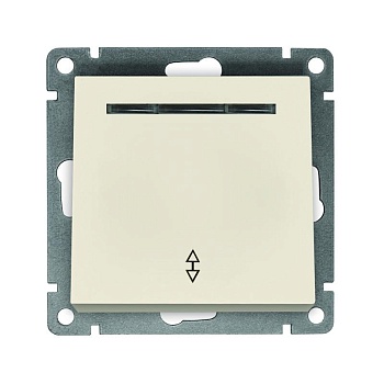 Переключатель проходной 1-кл. СП Афина 10А IP20 с подсветкой механизм сл. кость (ivory) A0125-I