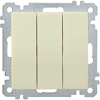 Выключатель 3-кл. СП Bolero ВС10-3-0-Б 10А IP20 10А IP20 механизм крем. IEK EVB30-K33-10