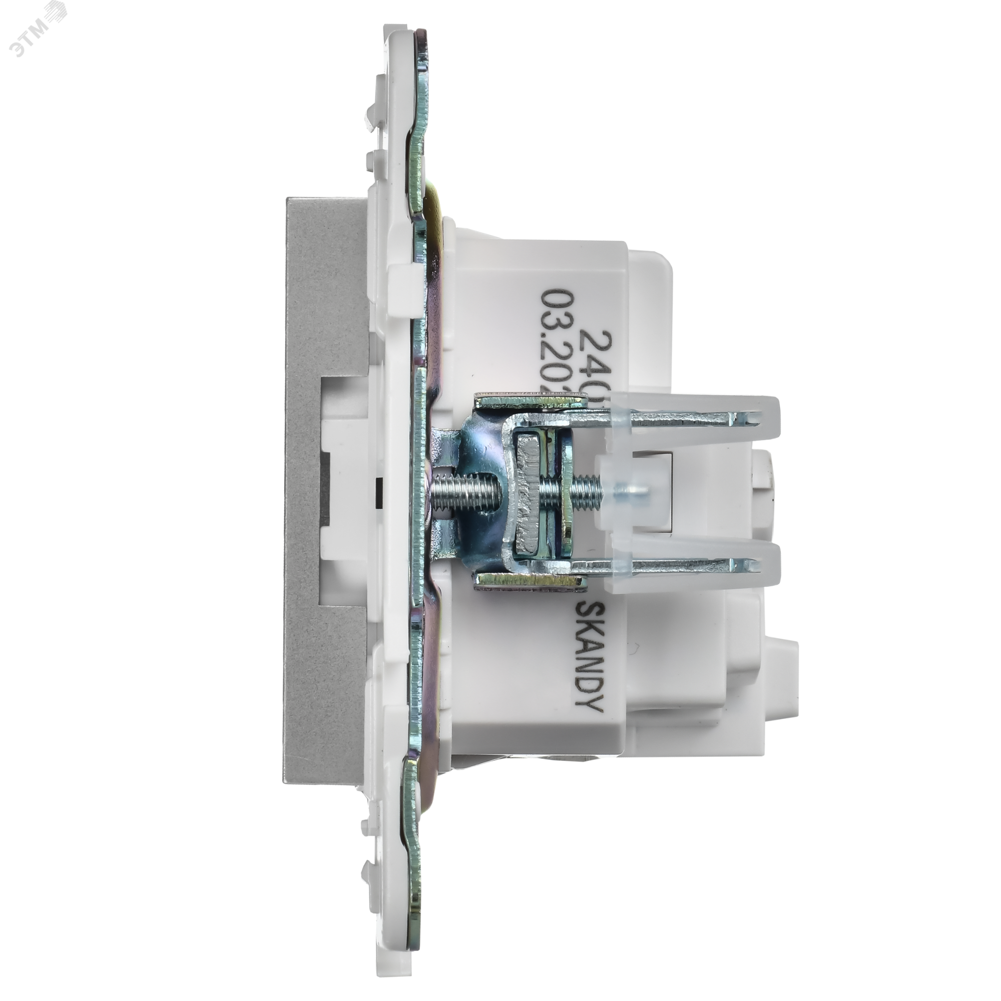SKANDY Розетка с заземлением с защитными шторками 16А SK-R04S серебряный IEK SK-R14-16-K23