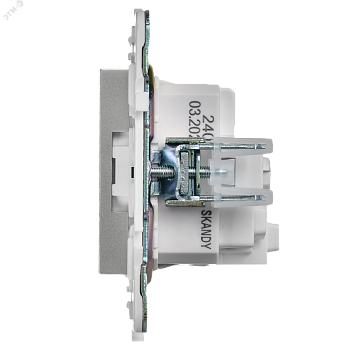SKANDY Розетка с заземлением с защитными шторками 16А SK-R04S серебряный IEK SK-R14-16-K23