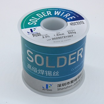 Припой 60/40 ROL0 2% флюса 1,6мм 500гр - Припой трубчатый ПОС-60 с безгалогенным неактивным флюсом ROL0, d 1,6мм, 500 г