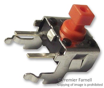 B3F3155 - Кнопка тактильная 6х6мм угловая h=3.9.6mm усилие нажатия 2.55N(260гр) 0.05А 24В монтаж в отверстие