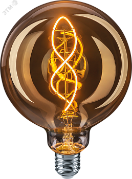 Лампа светодиодная LED 4вт E27 теплый G125 ретро FILAMENT 23013