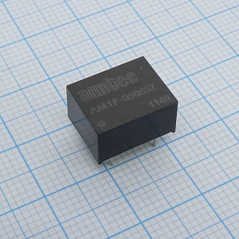 AM1P-0512SH30Z - DC/DC, 1Вт, вход 4.5…5.5В, выход 12В/0.1А, изоляция 3000В DC, КПД 81%, максимальная емкостная нагрузка не более 220мкФ, DIP8, 12.7x10.16x6.85мм, -40…85°C, пластик