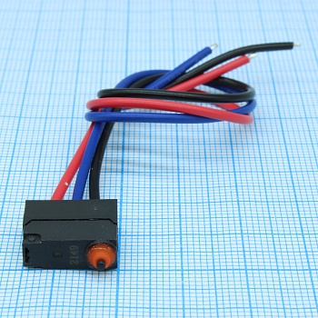 HD20S01A01AM - микропереключатель плунжер герметичный SPDT 12В 3мА под клипсу кабель -20….+80 °С