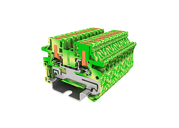 Заземляющая клемма TPV2.5-2-PE - Заземляющая клемма, с боковым подключением, тип фиксации провода: push-in, номинальное сечение: 2,5 мм кв., ширина: 5,2 мм, цвет: желто-зеленый, тип монтажа: DIN 35