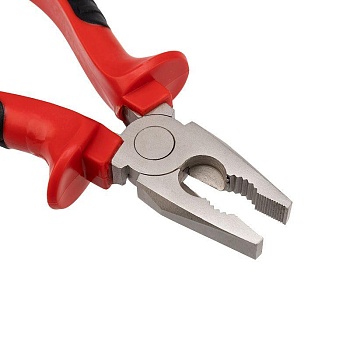 Плоскогубцы 160мм никелированные - комбинированные, двухкомпонентные рукоятки, высокоуглеродистая сталь CrV