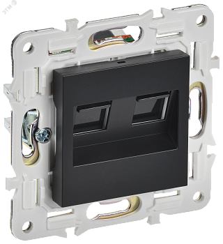 SKANDY Розетка компьютерная двойная RJ45 кат.6 SK-K04Bl черный IEK SK-K20-2-K02