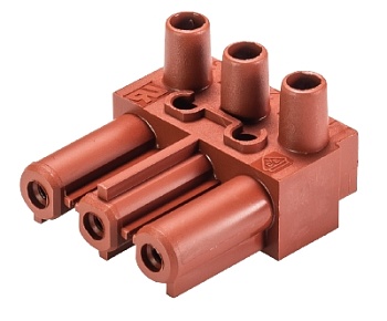 Разъем GST18i3S B1 BR 05 - Розеточная контактная вставка, винтовая фиксация, 3 полюса, номинальное напряжение: 250V, номинальный ток: 20A, цвет: коричневый, серия gesis GST18i3