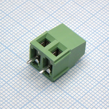 DG500-5.08-02P-14-00A(H) - Винтовой клеммный блок c рельефной обоймой, 2 контакта. Серия DG500-5.08