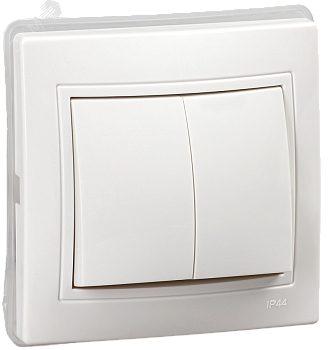 KVARTA Выключатель 2кл ВС10-2-0-КБ-44 10А IP44 бел. KV-V20-10-44-K01