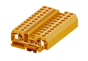 Проходная клемма 216923 - Проходная клемма, TA16, тип фиксации провода: пружинный, номинальное сечение: 16 мм кв., 76A, 800V, ширина: 12 мм, цвет: оранжевый, тип монтажа: DIN 35