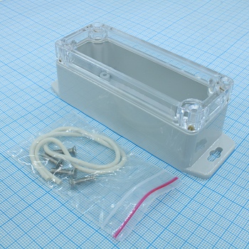 G200CMF - Герметичный корпус из поликарбоната с прозрачной крышкой и фланцем, IP65, светло-серый