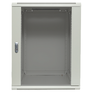 Шкаф настенный 19" TERACOM PRO 12U 600х450 мм дверь стеклянная с замком-ручкой серый