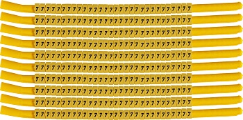 brd333307 - SCNG-18-7 клипсы жёлтые, 300шт/упак, для провода 4,6-5,9мм диаметра, легенда 7