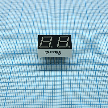 FYD-3921BUHR-11 - 2-х разрядный индикатор 10мм/красный/640нм/30-60мкд/ОА