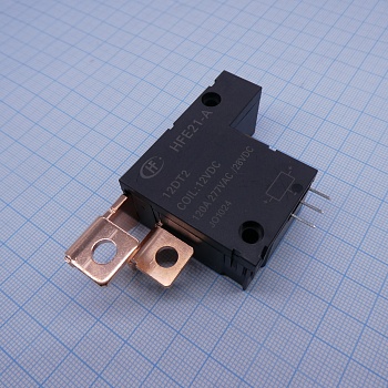 HFE21-A/12-DT2 - Миниатюрное силовое реле-защелка один контакт на замыкание сдвоенная катушка 12В