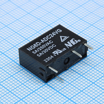 NG6DADC24VG - Реле сигнальное 5А один контакт на замыкание катушка 24В 0.2Вт