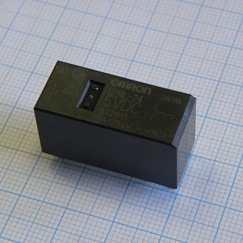 G2RL-24-5DC - Реле силовое катушка 5В 8A две группы на переключение (29x12.7x15.7)мм монтаж в отверстие