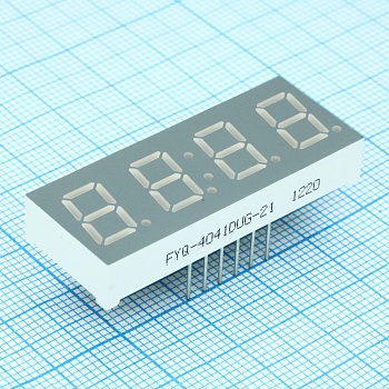 FYQ-4041DUG-21 - 4-х разрядный индикатор 10,16мм/зеленый/570нм/60-100мкд/ОА