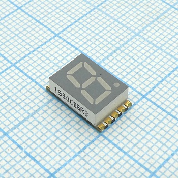 KCSC03-106 - 1 разрядный сегментный дисплей smd 7,62мм/оранжевый/605нм/5.6-11мкд/ОК