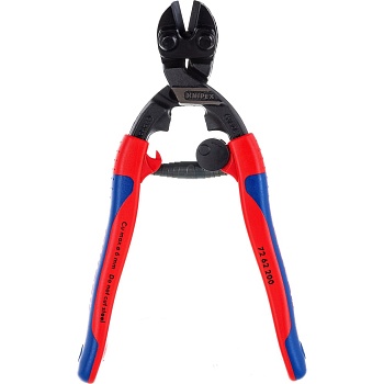 Мощные кусачки для резания близко к поверхности KN-7262200 - изогнутая под углом 20°головка с односторонней накладкой и расположением кромки для резания заподлицо, с пространством для захвата ручек, длина 200мм