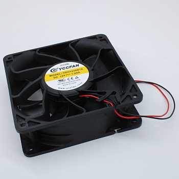 YDH1238B12 - Вентилятор 12В 120х120x38 B, 12W, 3800 об/мин, 248.3м3/час, 53дБ, подшипник качения, тип вывода - провод