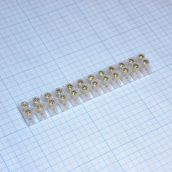 Колодка клеммная PA12-15A-12mm U-Type - Колодка клеммная 400В 15А 12 клемм