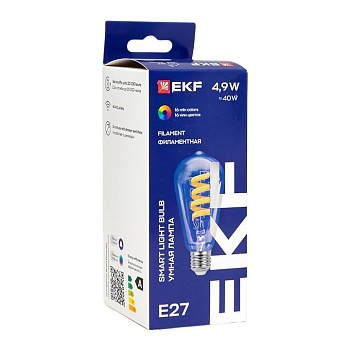 Умная филаментная RGB лампа E27 ST64 slwf-e27-st64-fil-rgbw