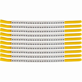 brd133308 - SCN-18-8 клипсы белые, 300шт/упак, для провода 4,6-5,9мм диаметра, легенда 8