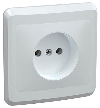 Розетка 1-м СП Вега РС10-2-ВБ 10А IP20 без заземл. без защ. шторок бел. ERV10-K01-10-DM