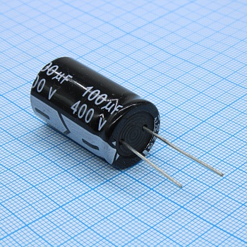 KM101M2GBKJ1832EBK - Конденсатор алюминиевый электролитический 100мкФ 400В ±20% (18х32мм) радиальный, шаг 7.5мм 455мА 2000час 105°C россыпь