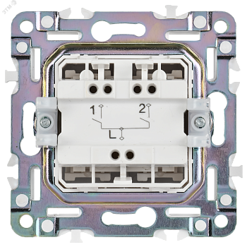 SKANDY Выключатель 2-клавишный 10А SK-V04Gr серый IEK SK-V20-0-10-K03