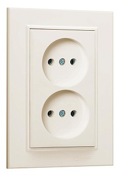 Розетка 2-м СП Karea 10А IP20 б/з крем. 56010017
