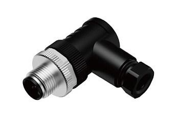 Вилочный разъем M12A08MPAFWSR608001 - Вилочный разъем на кабель, 8 полюсов, M12, угловой, A-Code, диаметр кабеля: 6,0-8,0 мм, 2А, 30V, корпус из пластика, резьбовое соединение: цинк