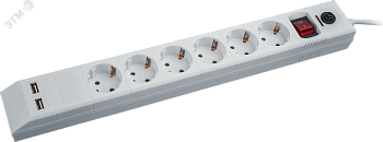Фильтр сетевой NSP-USB-06-180-ESC-3x1 6 гнезд (1.8м) 19608