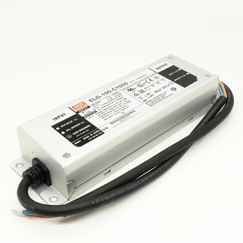 ELG-100-C1050 - AC-DC, 99.8Вт, IP65, вход 100…305В AC, 47…63Гц/142…431В DC, ККМ, выход 48…95В/1050мА, изоляция 3750В AC, в кожухе 199х63х35.5, -40…+70°С