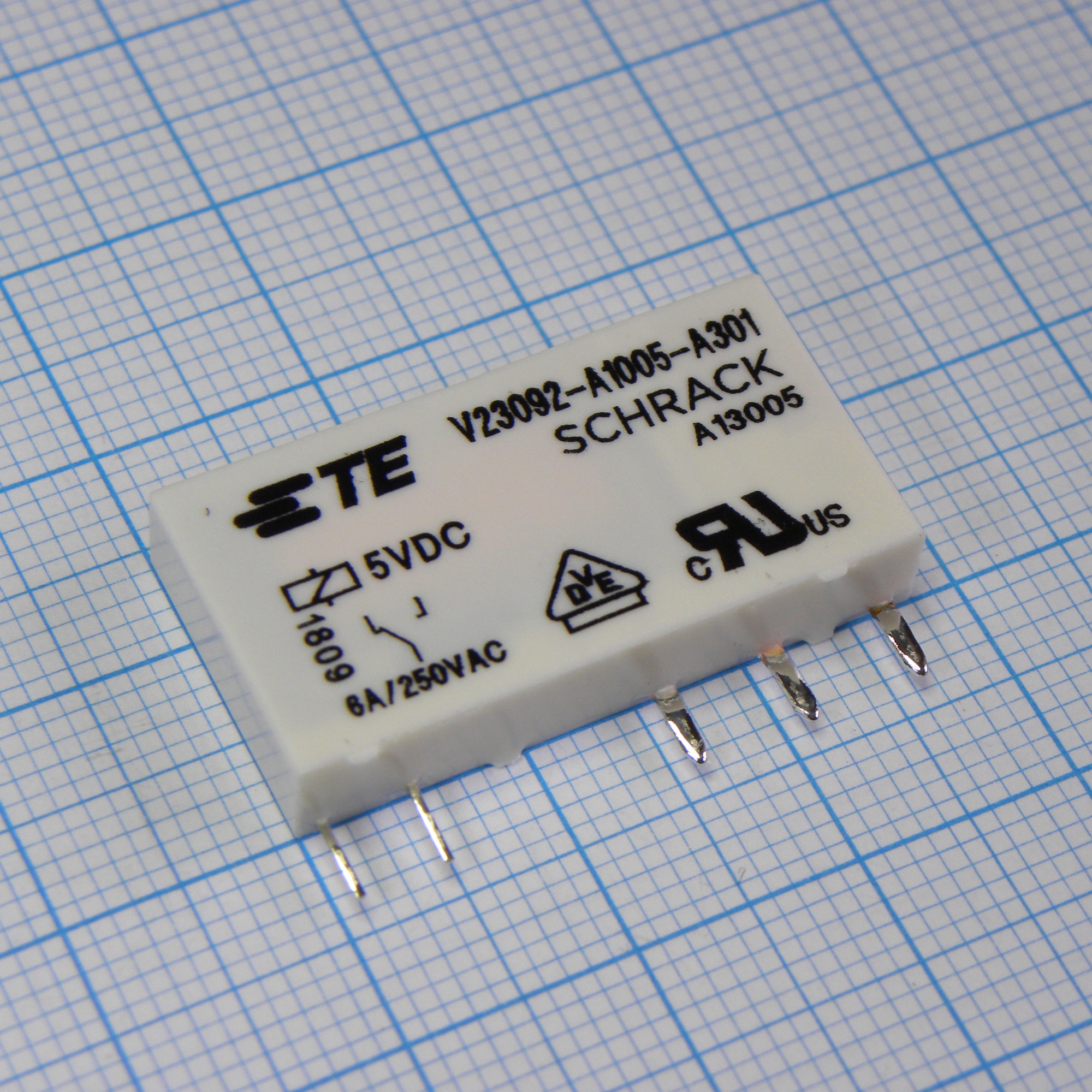 1393236-2 - Реле, Конфиг: 1C; Uкатушки: 5 В; DC; Мощность катушки (max): 170 мВт; контакты: 6 А; UAC: 250 В