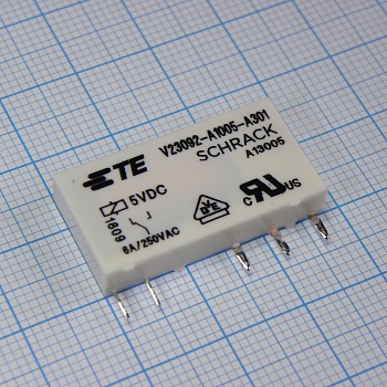 1393236-2 - Реле, Конфиг: 1C; Uкатушки: 5 В; DC; Мощность катушки (max): 170 мВт; контакты: 6 А; UAC: 250 В