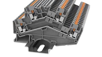 Этажная клемма DSKKS4-01P-11 - Этажная клемма, тип фиксации провода: Push-in, номинальное сечение: 4 мм кв., 32A, 800V, ширина: 6,2 мм, цвет: серый, втычная перемычка, тип монтажа: DIN35