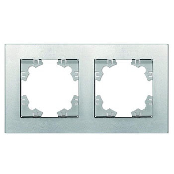 Рамка 2-м Афина универс. серебр. A0044-S
