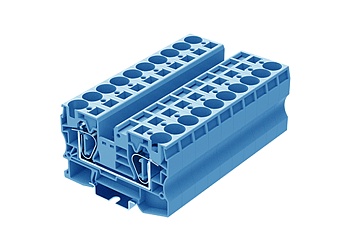 Проходная клемма TC16-2-BU - Проходная клемма, тип фиксации провода: пружинный, номинальное сечение: 16 мм кв., 57A, 1000V, ширина: 12,2 мм, цвет: синий, тип монтажа: DIN 35