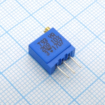 T93YA200KT20 - Потенциометр многооборотный керметный 20 Ом 0.5Вт ±10% 2.2мм (9.8 X 5 X 9.7мм) Pin