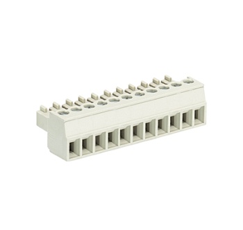 Розетка Wiecon 8513 B / 11 - Розеточный разъем, угловой, на кабель, шаг 3,5 мм, 11 полюсов, номинальное сечение: 1,5 мм кв., винтовая фиксация провода, 250V, 8А, с маркировкой, цвет: серый, серия 8513 B