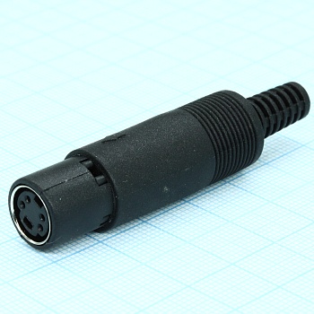 KLS1-294F-4B - Гнездо mini DIN 4 контакта на кабель, SVHS