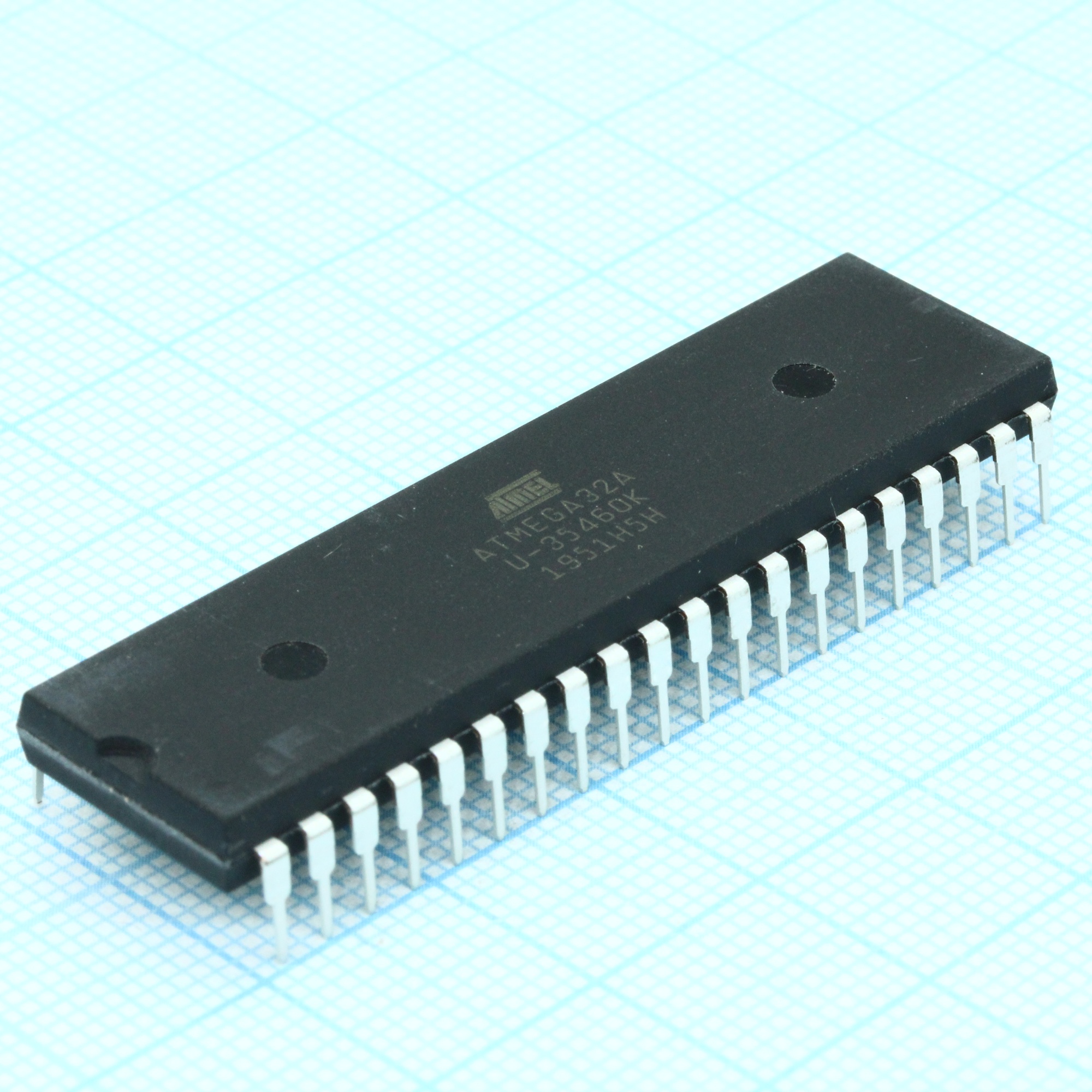 ATMEGA32A-PU - Микроконтроллер AVR 32K-Флэш-память/2K-ОЗУ/1K-ЭППЗУ + 8x10 АЦП, электропитание 4,5...5.5В